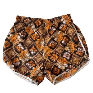 Vintage High Waisted Hawaiian Print Jockey Athletic Shorts